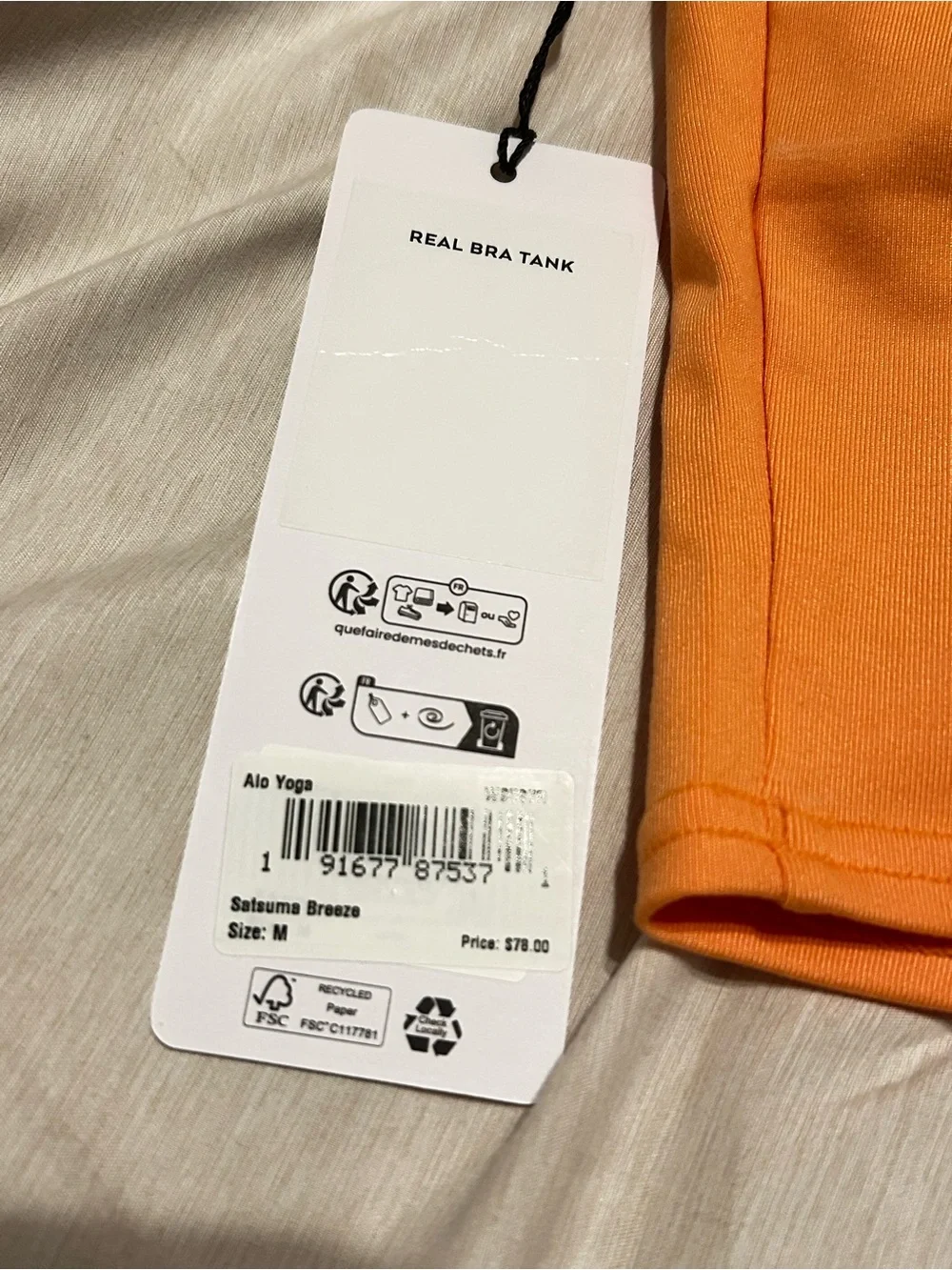 ALO Yoga Orange V-Racerback Sports Bra